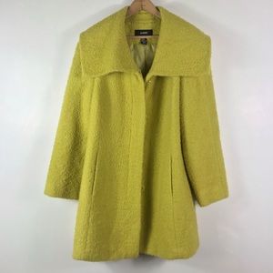 Alfani | Boucle Chartreuse Green Wool Blend Coat